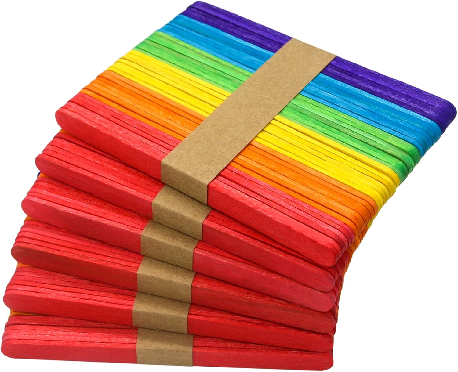 WISYOK 240 Pcs Colored Popsicle Sticks for Crafts, 4.5 Inch Wooden Ice Cream Sticks, Rainbow Colors, Great for DIY Creative Designs and Children Education