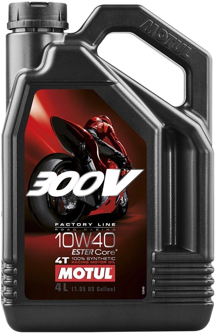 Motul 104121 300V Factory Line 4T 10W-40 100% Synthetic Engine Oil 4 Liters Ester Core Technology Racing Motorcycle Motor Lubricant