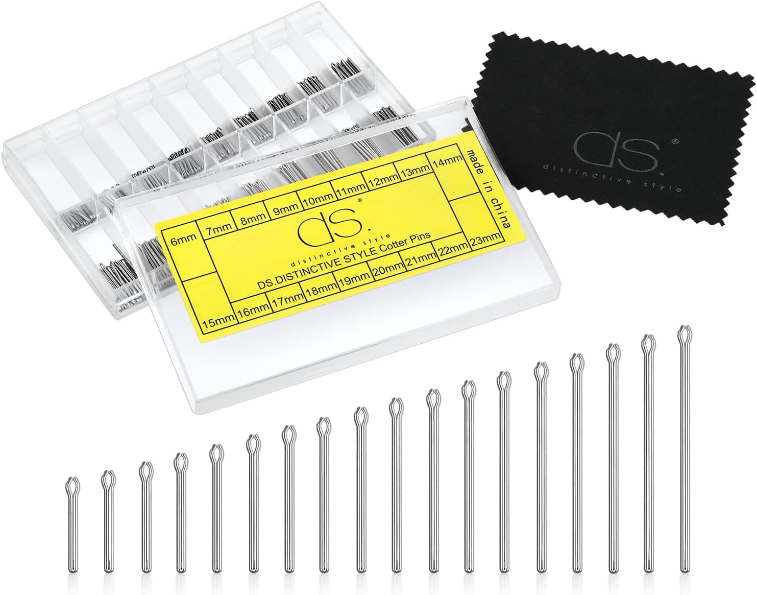 DS. Distinctive Style 360 Pieces 6-23mm Watch Band Link Cotter Pins Assortment Stainless Steel Watch Strap Bars Repair Kit for Watchmaker