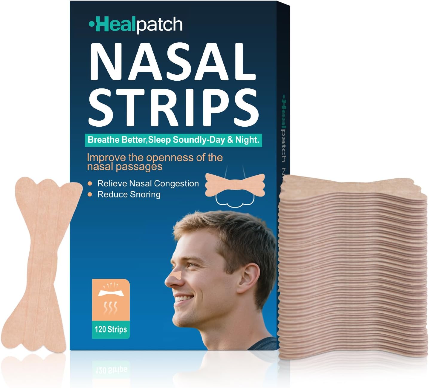 Nasal Strips for Snoring & Breathing Relief | Nose Tape for Nasal Congestion Relief | Effective Nose Strips to Open Airway, Improve Sleep & Anti Snoring (120)