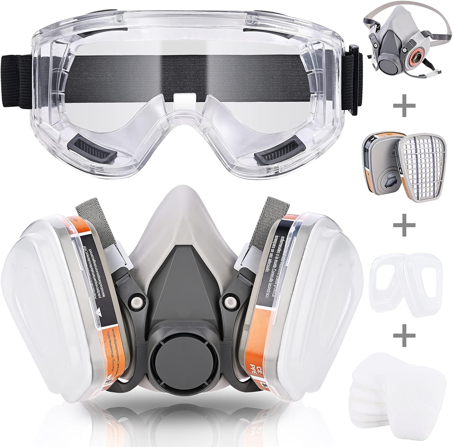 Safety Dust Face Cover,Dust Face Cover Paint Face Cover with Filter for Paint,Dust and Formaldehyde, Sanding, Polishing, Spraying And Other Work