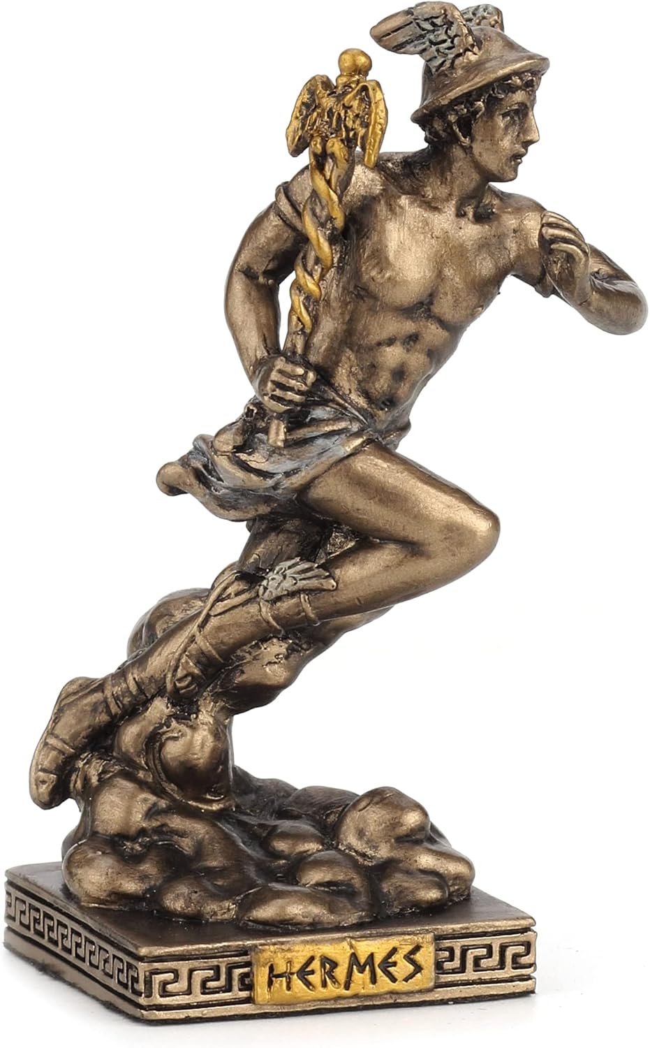 Veronese Design 3 1/2 Greek God Hermes The Messenger of The Gods Miniature Figurine Hand Painted Bronze Finish