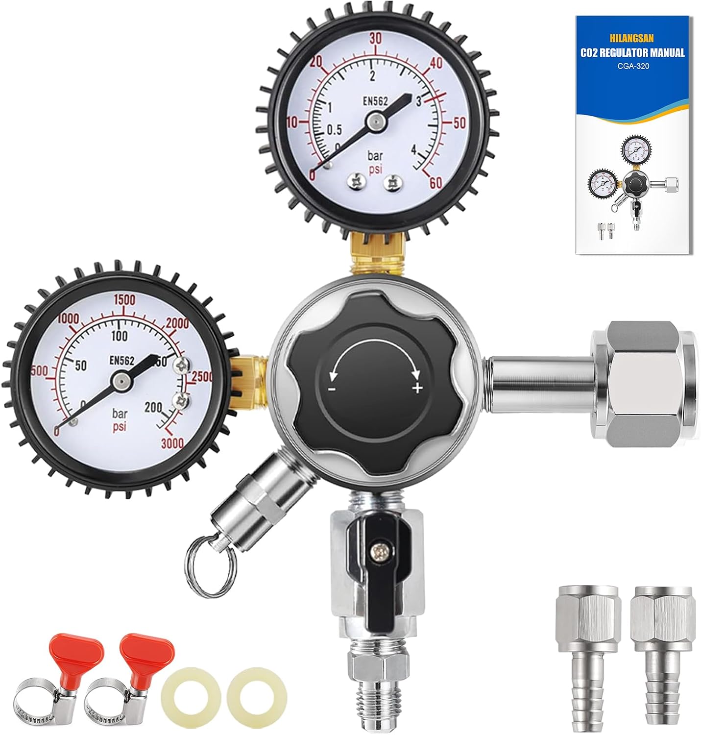 CO2 Regulator CO2 Regulator for Kegerator, Dual Stage Beer Keg Regulator