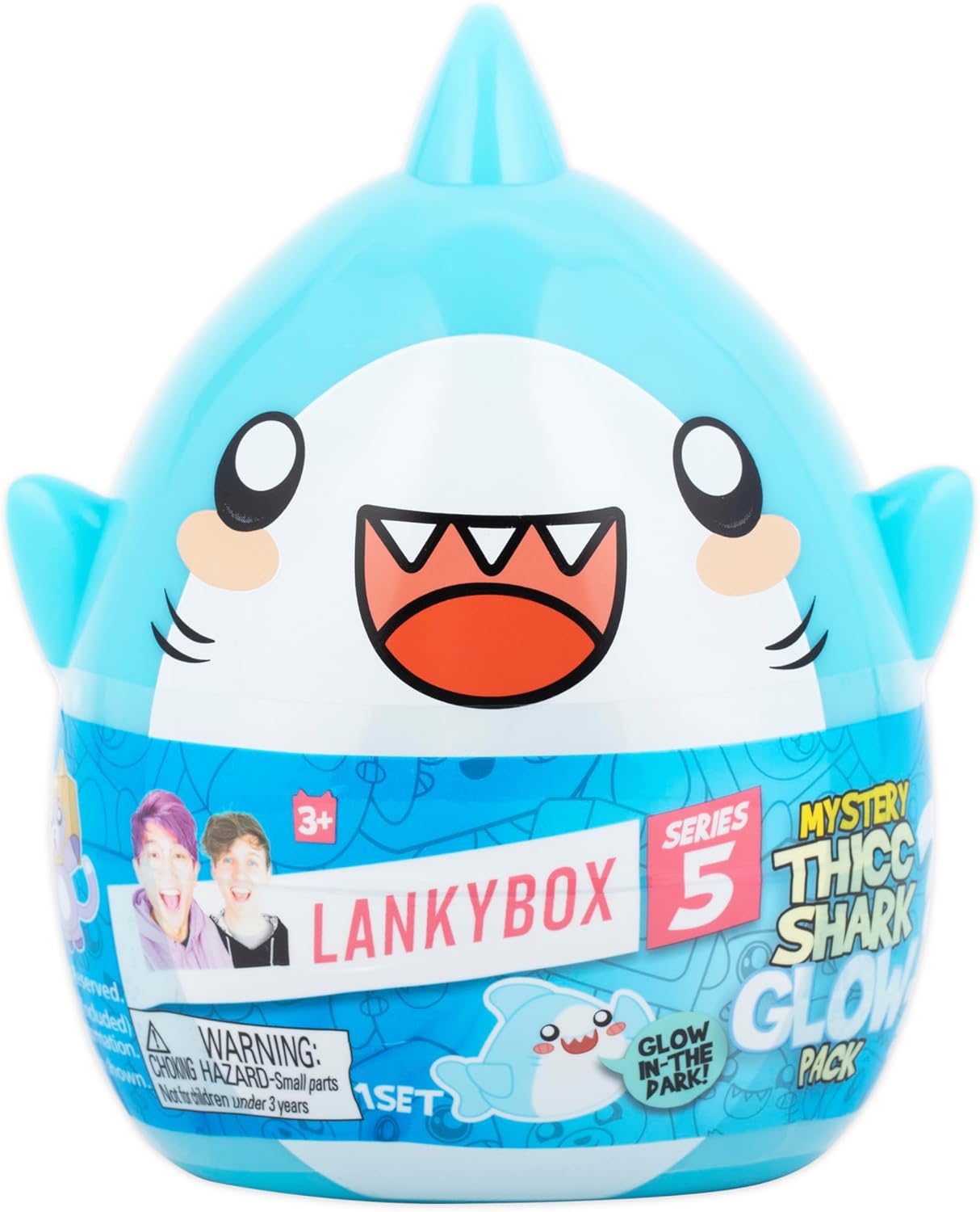 LankyBox Mystery Thicc Shark Glow Pack with 5 Exciting Toys to Discover inside, Officially Licensed Merch
