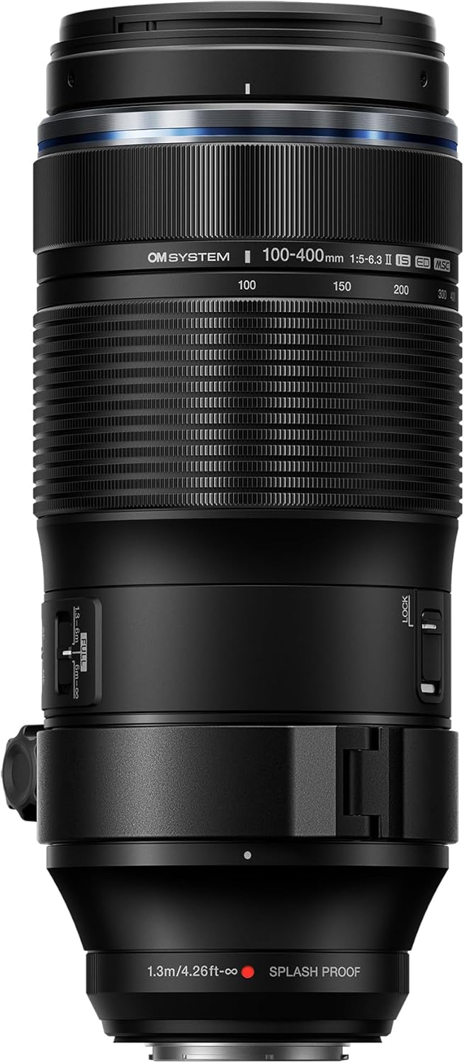 OM SYSTEM M.Zuiko Digital ED 100-400mm F5.0-6.3 IS II Telephoto Lens for Micro Four Thirds System Cameras (OM System, Olympus OM-D and PEN, Panasonic G-Series), Black