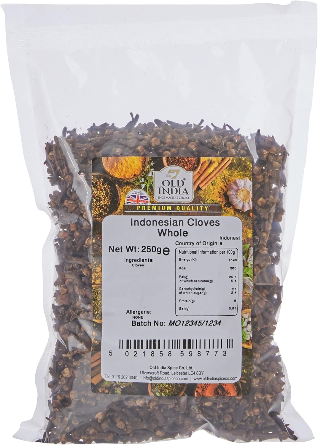 Old India Indonesian Whole, Cloves, 250 Count