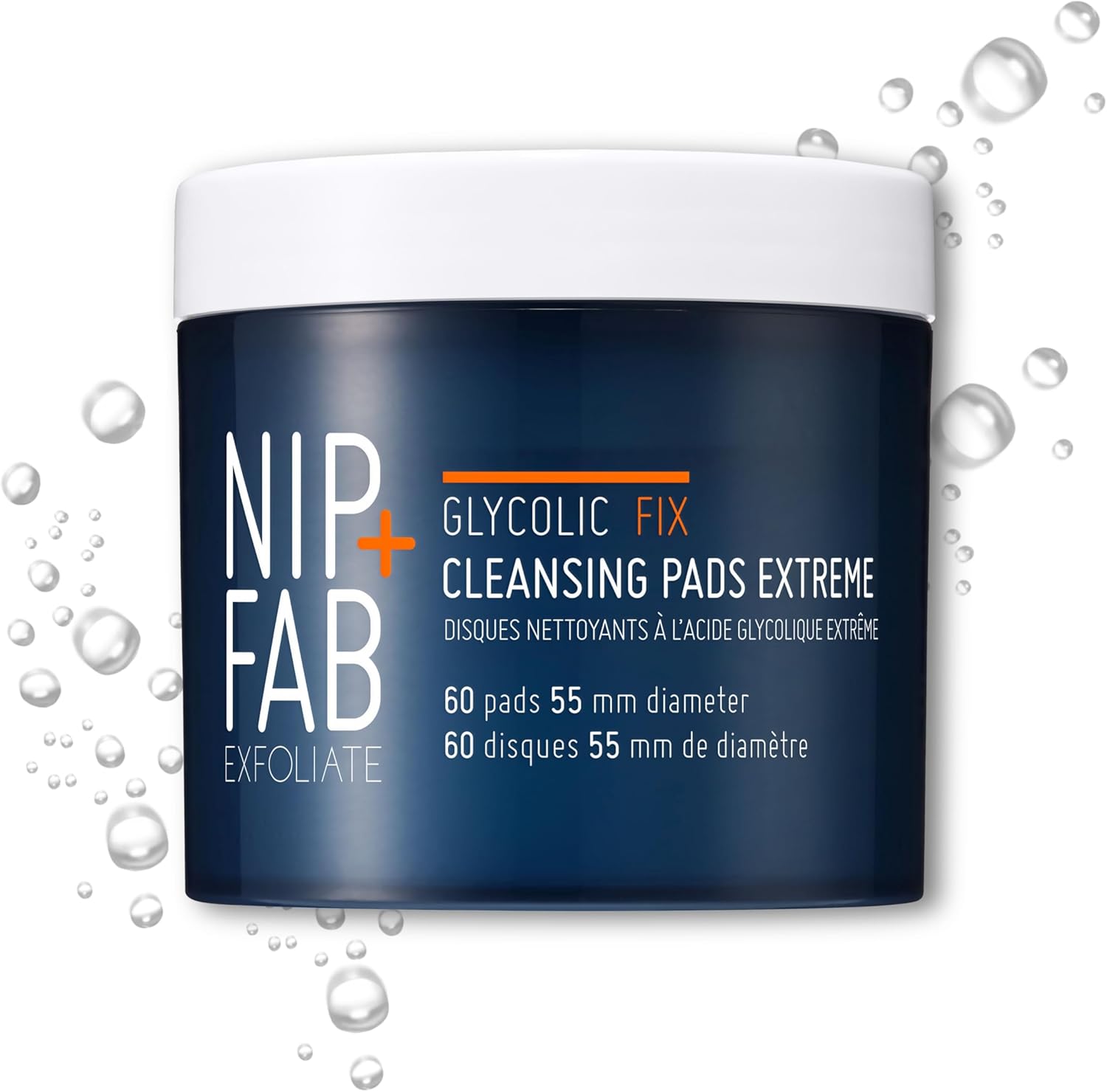 Nip + Fab Glycolic Acid Night Face Pads with Salicylic and Hyaluronic Acid, Exfoliating Resurfacing AHA Facial Pad for Exfoliation Even Skin Tone Blemish Control Pigmentation, 60 Pads, 76 Grams