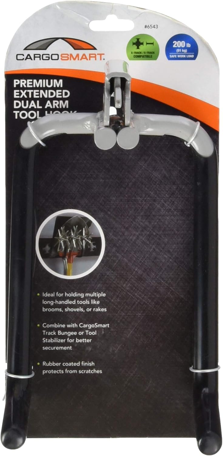 Extended Dual Arm Tool Hook - Grey Powder coat 1 Pk