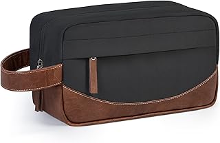 Travel Toiletry Bag for Men, Hanging Toiletry Organizer, Water Resistant Shaving Kit with Large Capacity for Travel Accessories (Black)