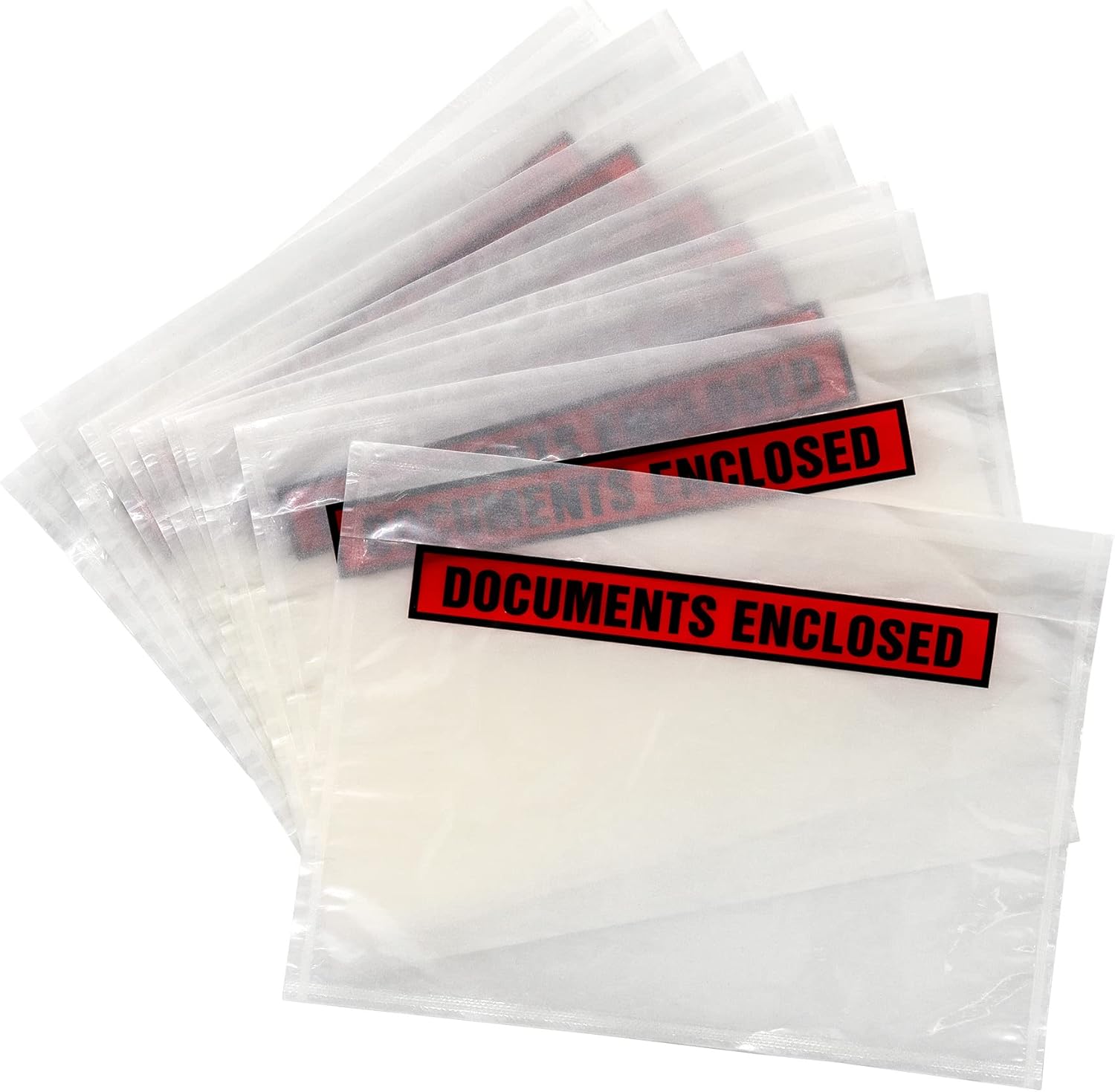 Pukka Pad A6 Documents Enclosed Printed Wallets 10 Pack - Transparent Document Envelopes for Packing Slips and Shipment Information on Parcels - Strong, Tamper-Proof Polythene - 175mm x 132mm