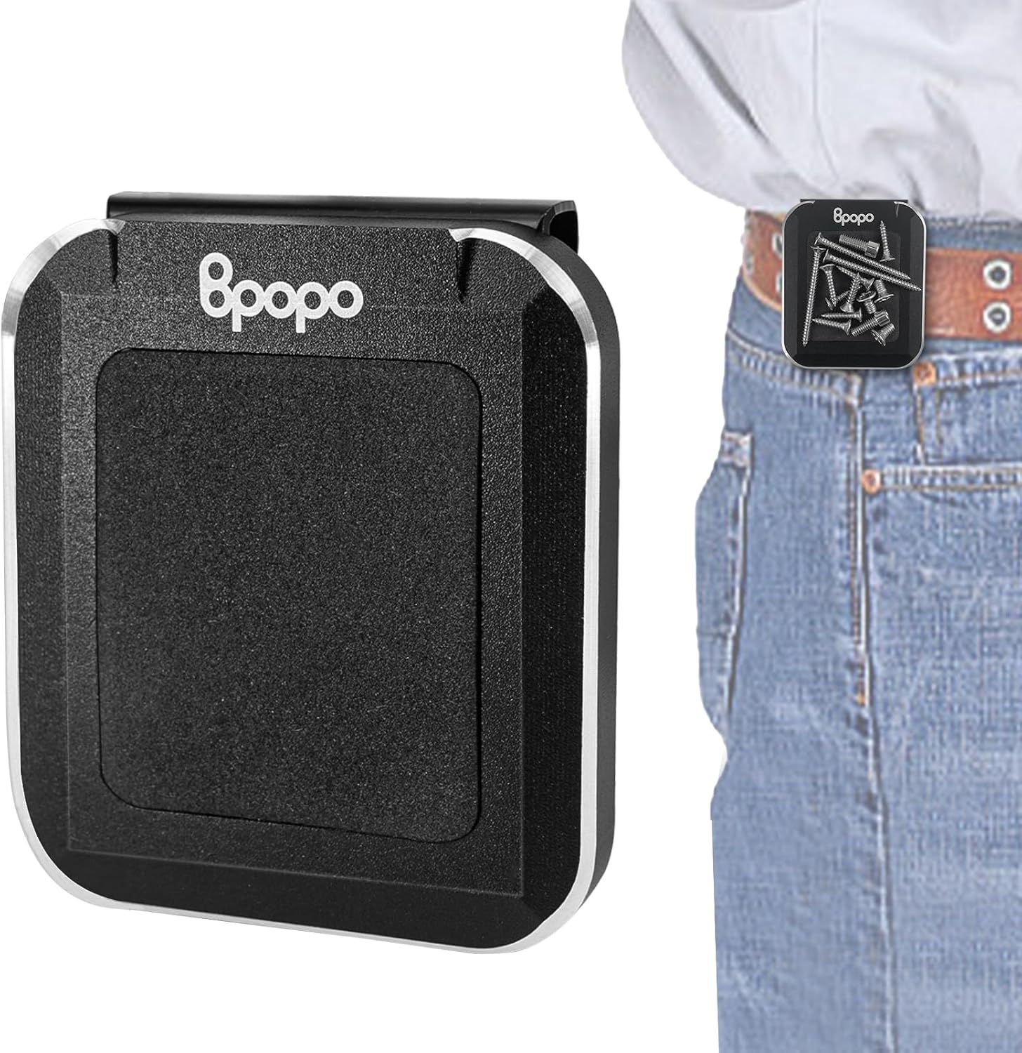 Magnetic Belt Clip Tool Holder,Powerful Magnetic Tool Holster Clip-on Belt Easy Access to Screws, Nails, Hammer, Sockets, Pliers, Drill Bits,A Must-Have Tool Belt Accessory