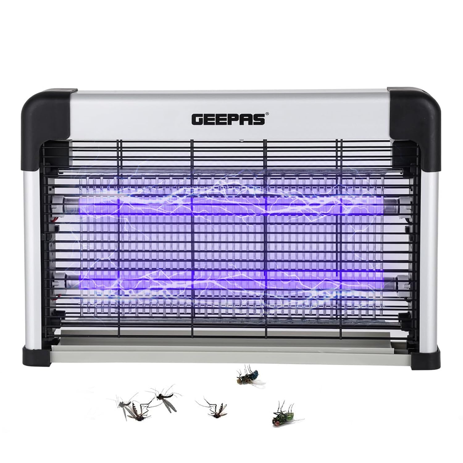 Geepas Electric Fly Killer & Bug Zapper | Powerful UV Light Indoor Insect Trap for Flies, Mosquitoes, Wasps | 50M² Coverage | Odourless & Low Noise | Plug-in Eco-Friendly Pest Control 20W