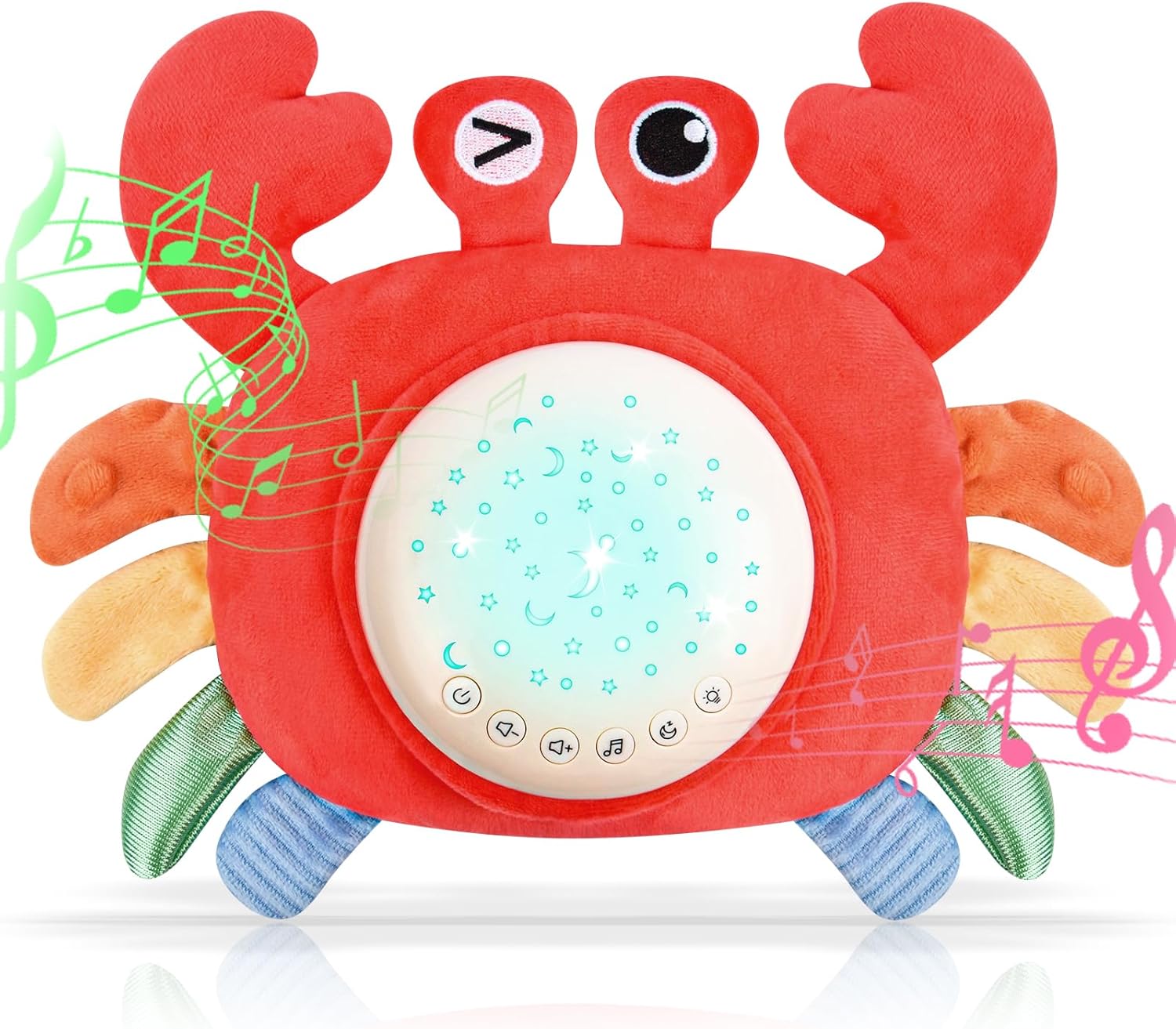 Aolso Baby Sleep Soother and Aid, Sleep Companion Toy with Musical Baby Night Light Star Projector, White Noise & Songs, Starry Crab Soother, Sleep Soother Plush