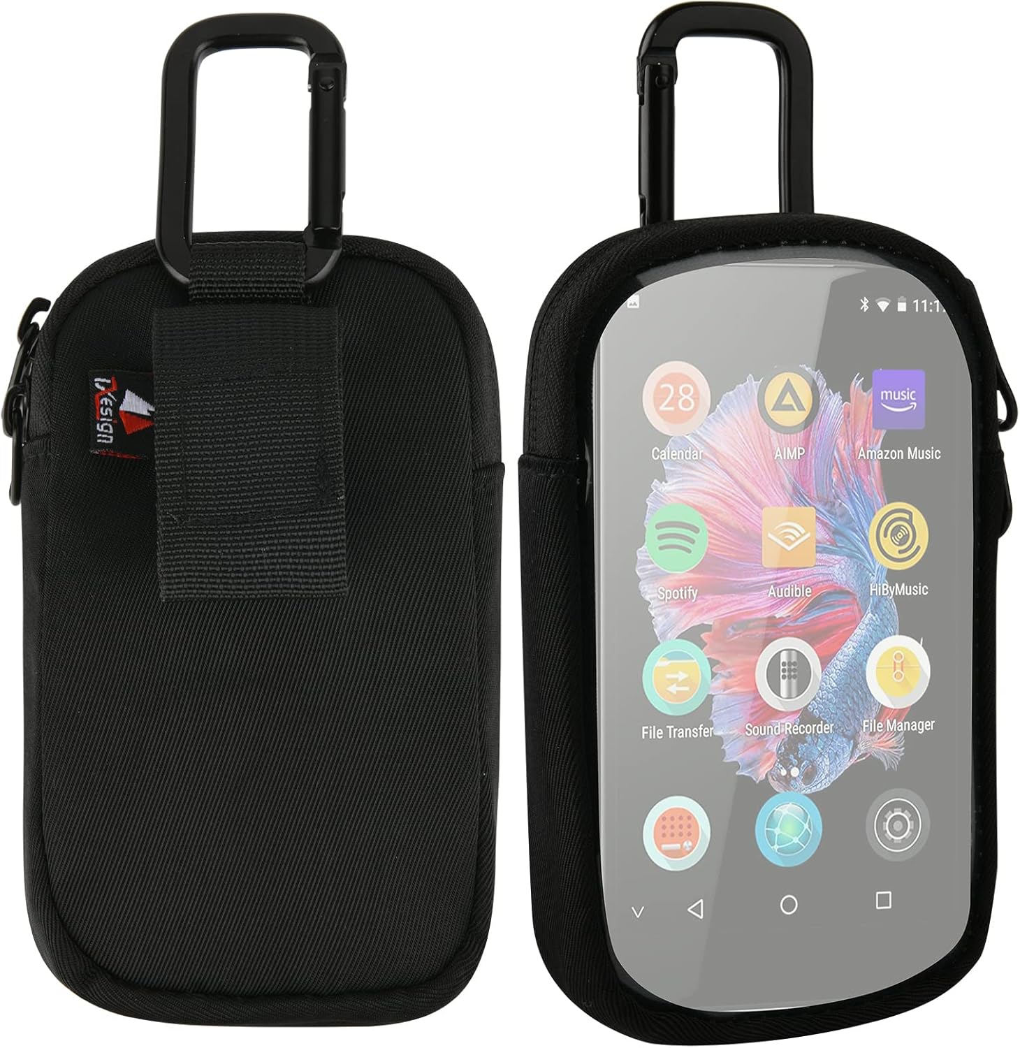 TXEsign MP3 & MP4 Player Carry Case Bag with Clear Window Travel Carrying Case for 4" Touch Screen MP3 MP4 Music Player Case Storage Bag with Inner Pocket for Earphones, USB Cable, Memory Card (Black)