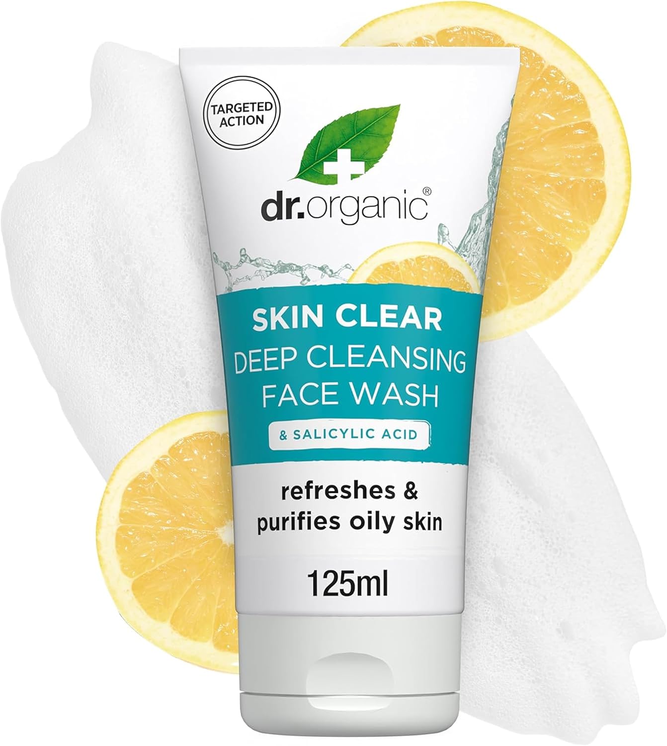 Dr Organic Skin Clear Face Wash, Cleansing, For Acne & Clear Skin, Salicylic Acid, Oily, Problem Skin, Natural, Vegan, Cruelty-Free, Paraben & SLS-Free, Recycled & Recyclable, Organic, 125ml