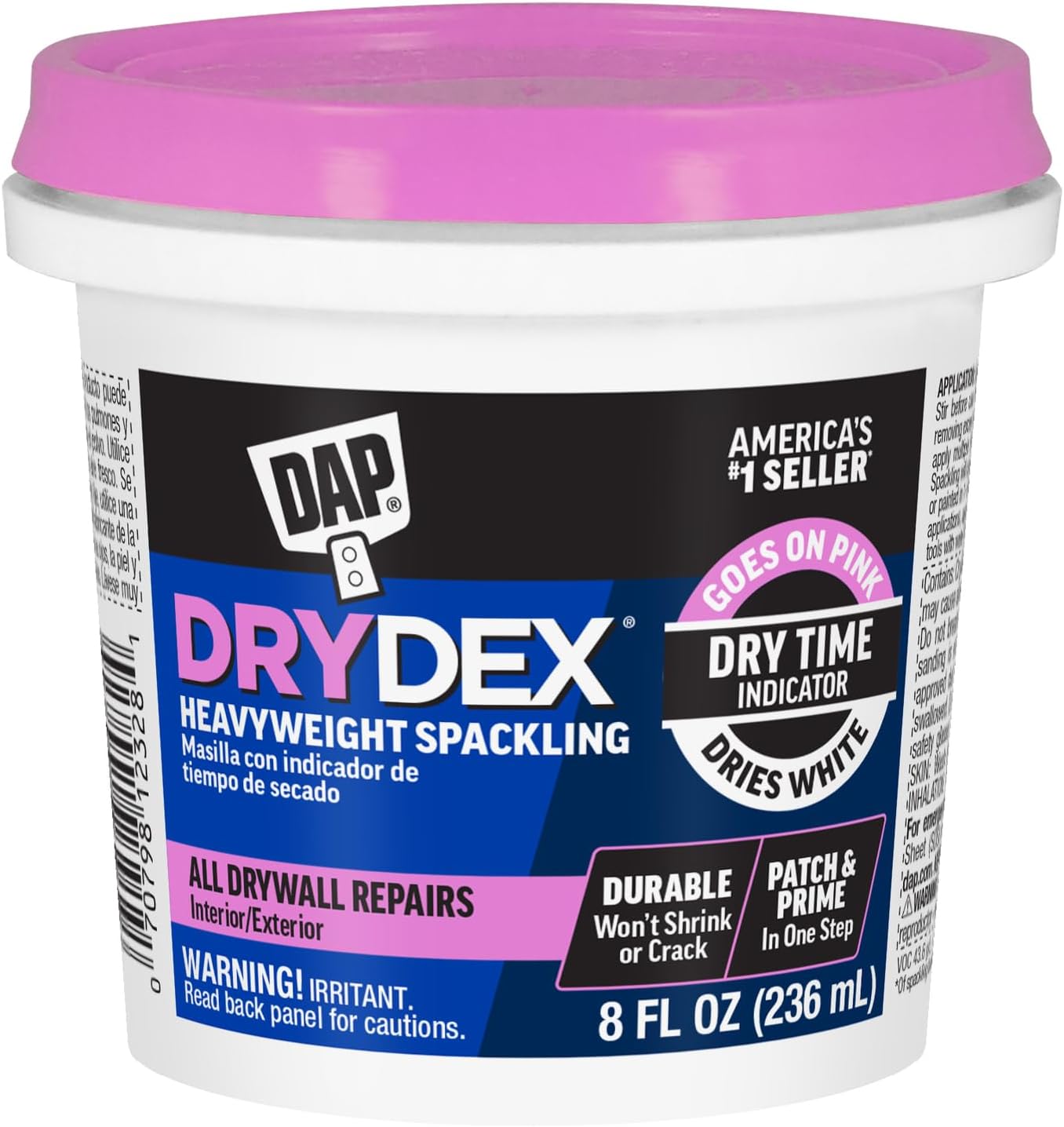 DAP DryDex Dry Time Indicator Spackling, Pink/White, 8 Oz (7079812328)
