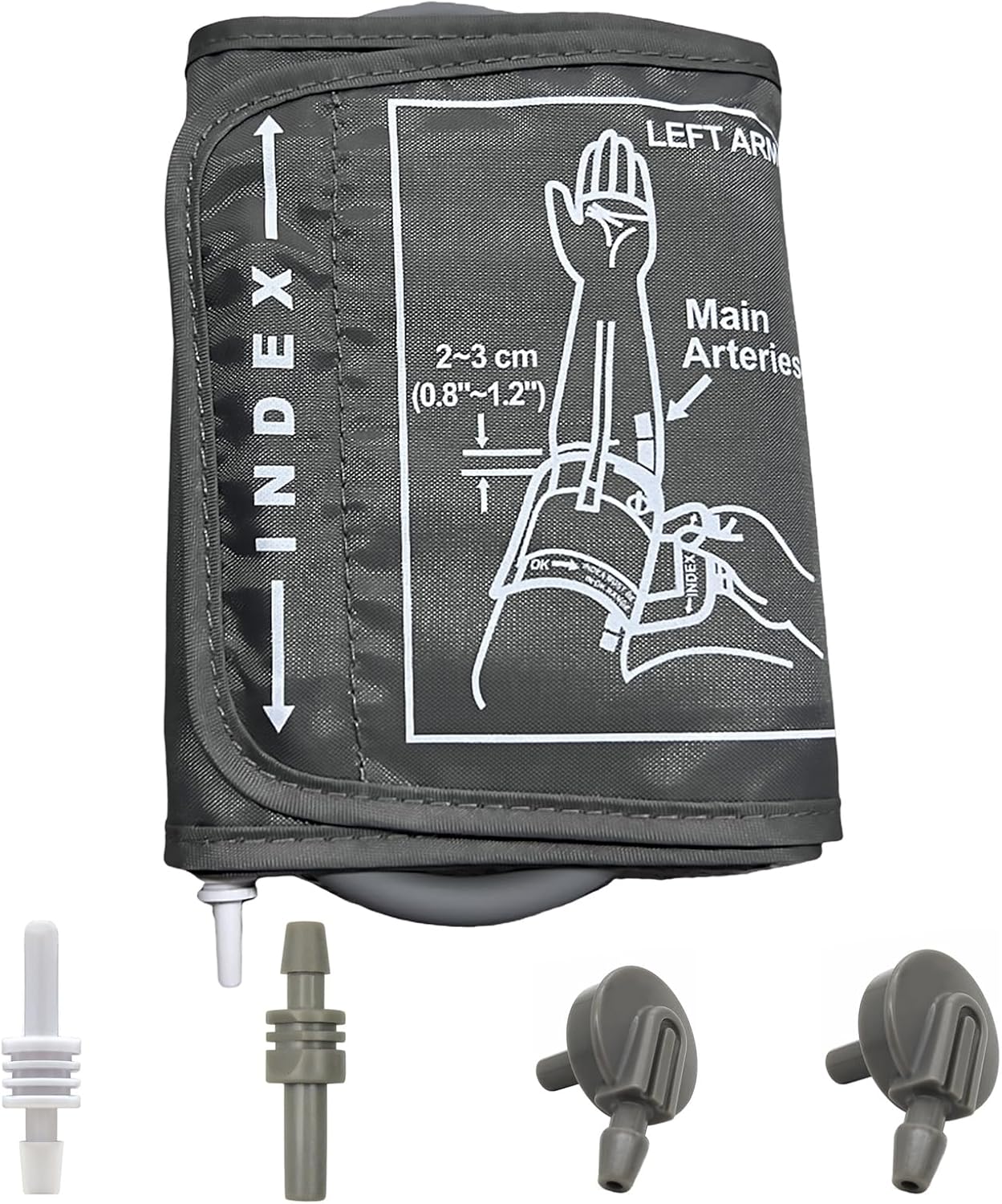 Blood Pressure Cuff,22-52cm Blood Pressure Monitors Extra Large Cuff Includes 4 Universal Interface,Adjustable Large Blood Pressure Cuff Compatible with Bp Monitors(Grey)