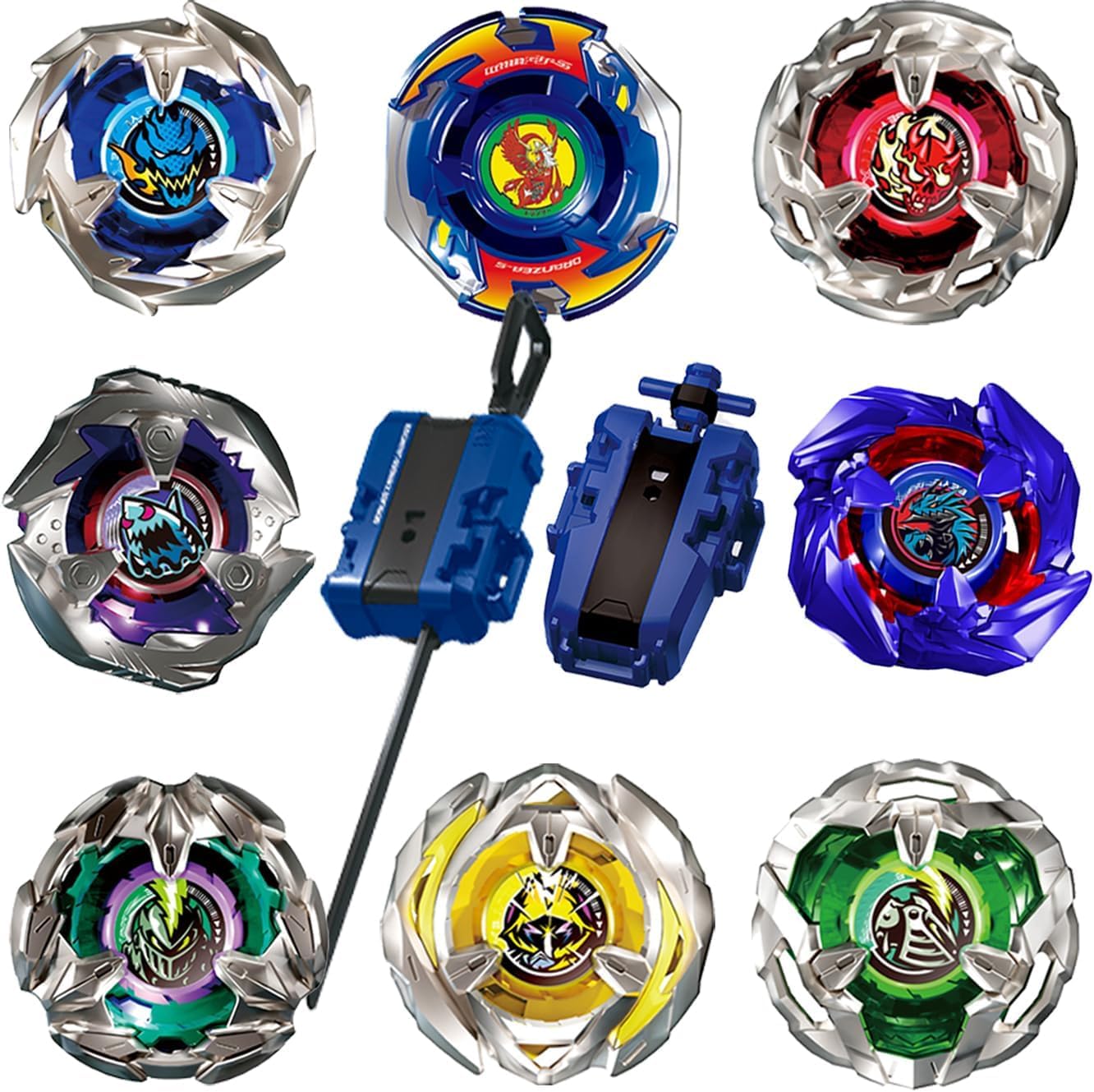 Battling Set, Spinninning Top Burst Boy Combat Battling Game Set, Spinning & Launchers, Greats Birthday Gift for Boys, 8 & 10 Spinning Tops (08)