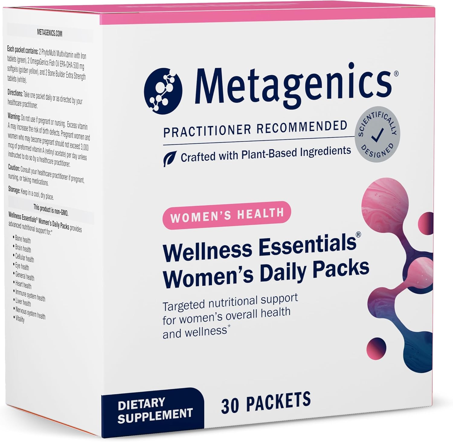 Metagenics Wellness Essentials Women’s - Daily Packets* - Multivitamin, Omega‑3s & Antioxidants for Bone, Immune & Energy Support* - Non‑GMO, Gluten‑Free - 30 Packets