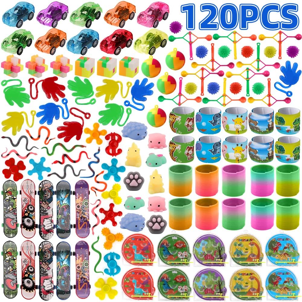 AmyBenton Party Bag Fillers for Kids 120 Pcs, Small Toy Bulk for Party Bag for Kids 12 Pack for Game Prizes, Classroom Rewards, Goody Bag/ Pinata Stocking Fillers for Birthday Party