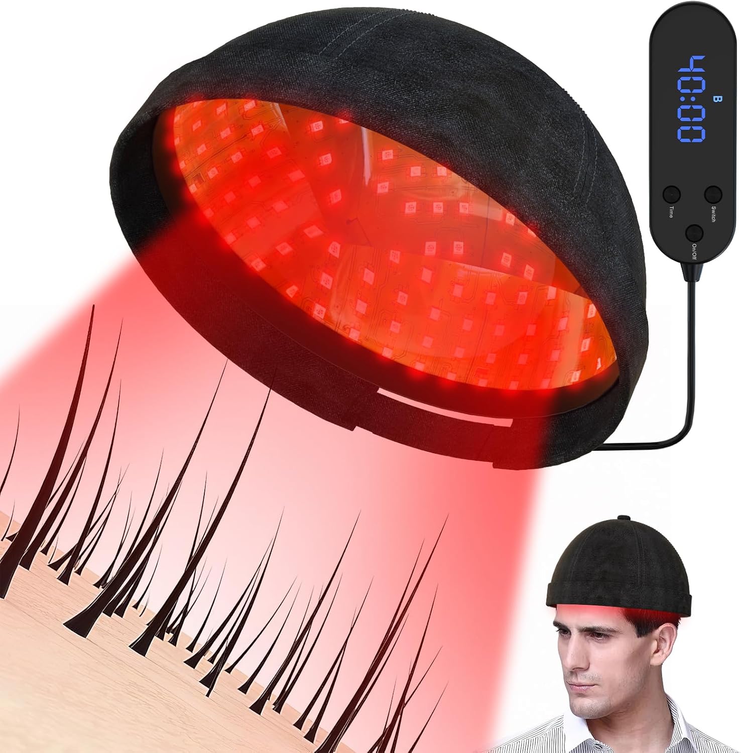iKeener Laser Helmet for Hair Growth(FDA Cleared).236 Laser Probes.Stimulates Hair Growth,Reverses Thinning,Fuller Hair.Hair Loss Treatment Device for Men&Women.Red Light Therapy Cap Anti Hair Loss.