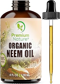 Organic Neem Oil for Skin Neem Oil for Hair Need Oil 100% Pure Cold Pressed Neem Oil for Essential Oil Mixing Neem Oil for Plants Neem Cake Massage Oil Neem Oil Spray for Indoor Plants 4oz