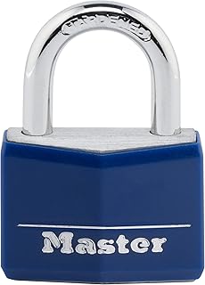 Master Lock 142DCM Covered Aluminum Keyed Padlock, 1-Pack, Blue