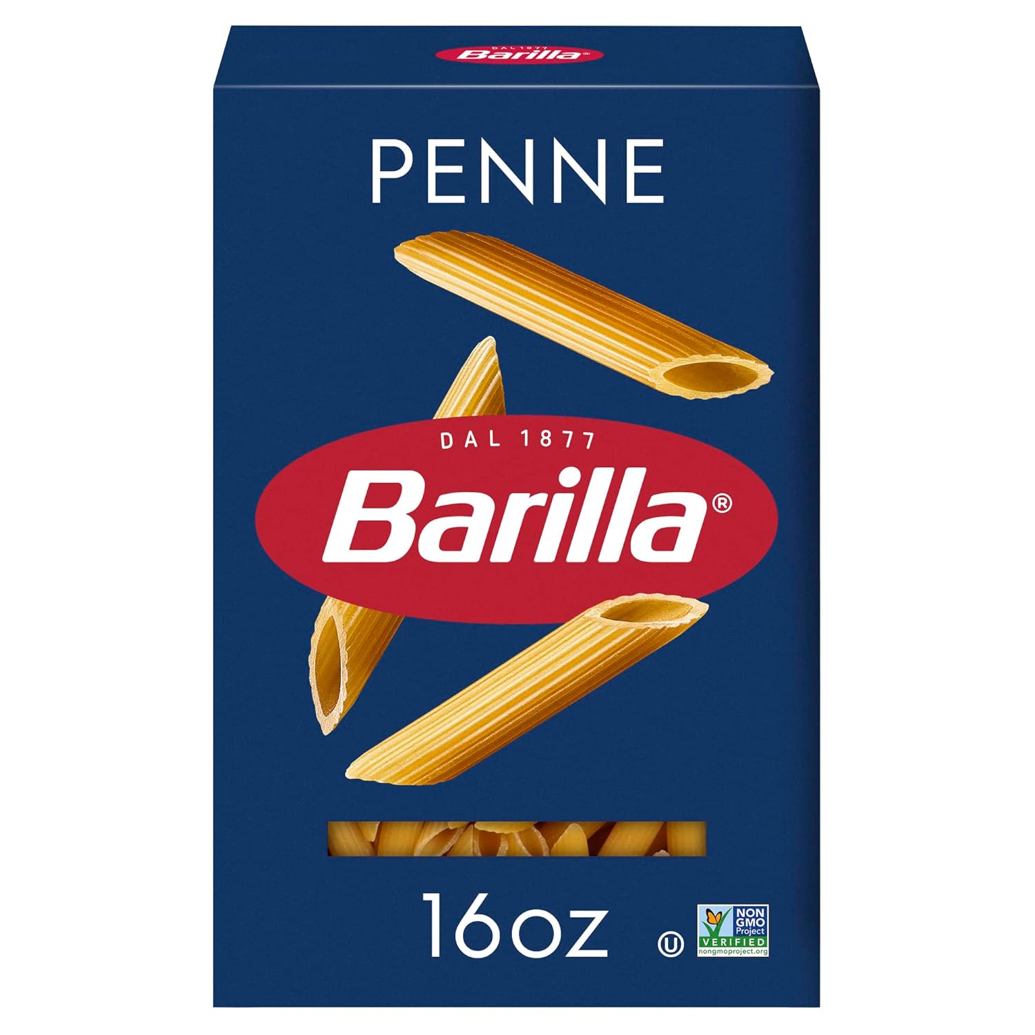 Barilla Penne Pasta, 16 oz Box - Non-GMO, Made with Durum Wheat Semolina - Kosher Certified