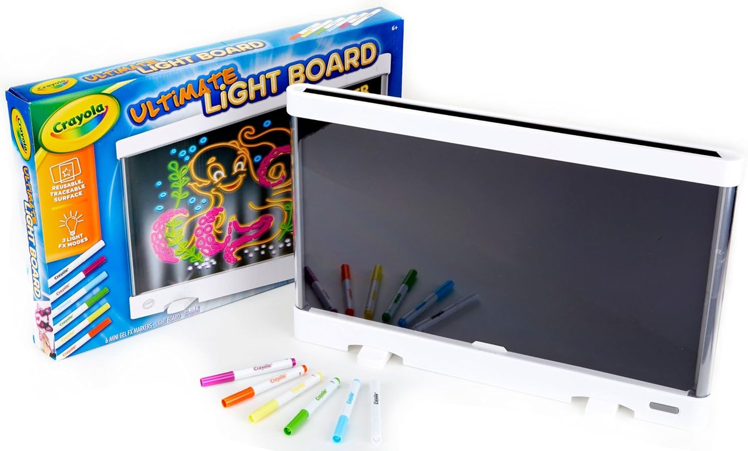 Crayola Ultimate Light Board - White, Kids Drawing Tablet, LED Drawing Board for Kids & Adults, Art Projector, Sketching Gift for Boys & Girls, Toys for Kids, 6+