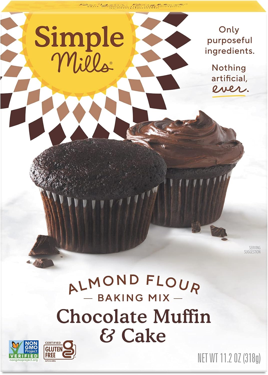 Simple Mills Gluten Free Chocolate Muffin and Cake Mix, 10.40 Ounce