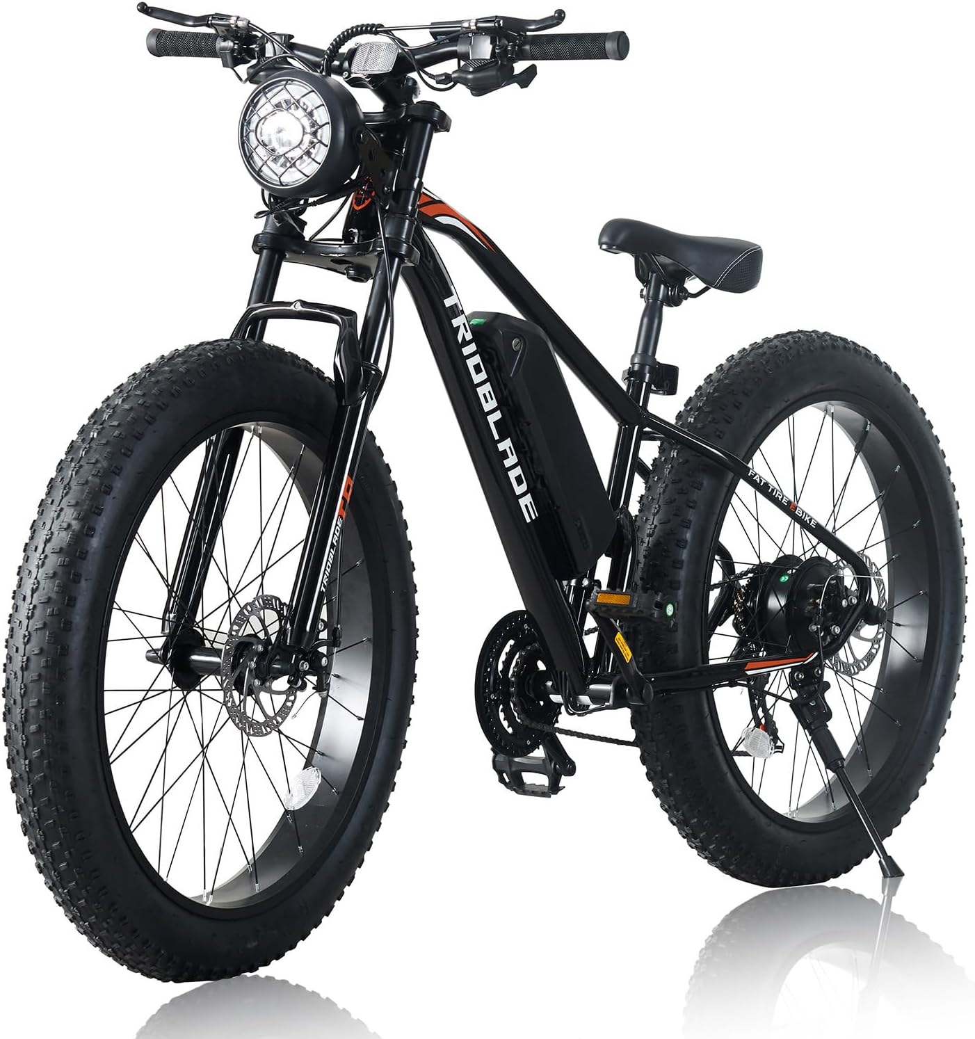 LSLIKE 26''x4'' Electric Bike for Adults, Fat Tyre Ebike with 250W Motor, 36V 10.4Ah Battery, 21-Speed Gears, 3 Riding Modes, LCD Display, Front Suspension, 85% Assembled – Retro Style City E-Bike