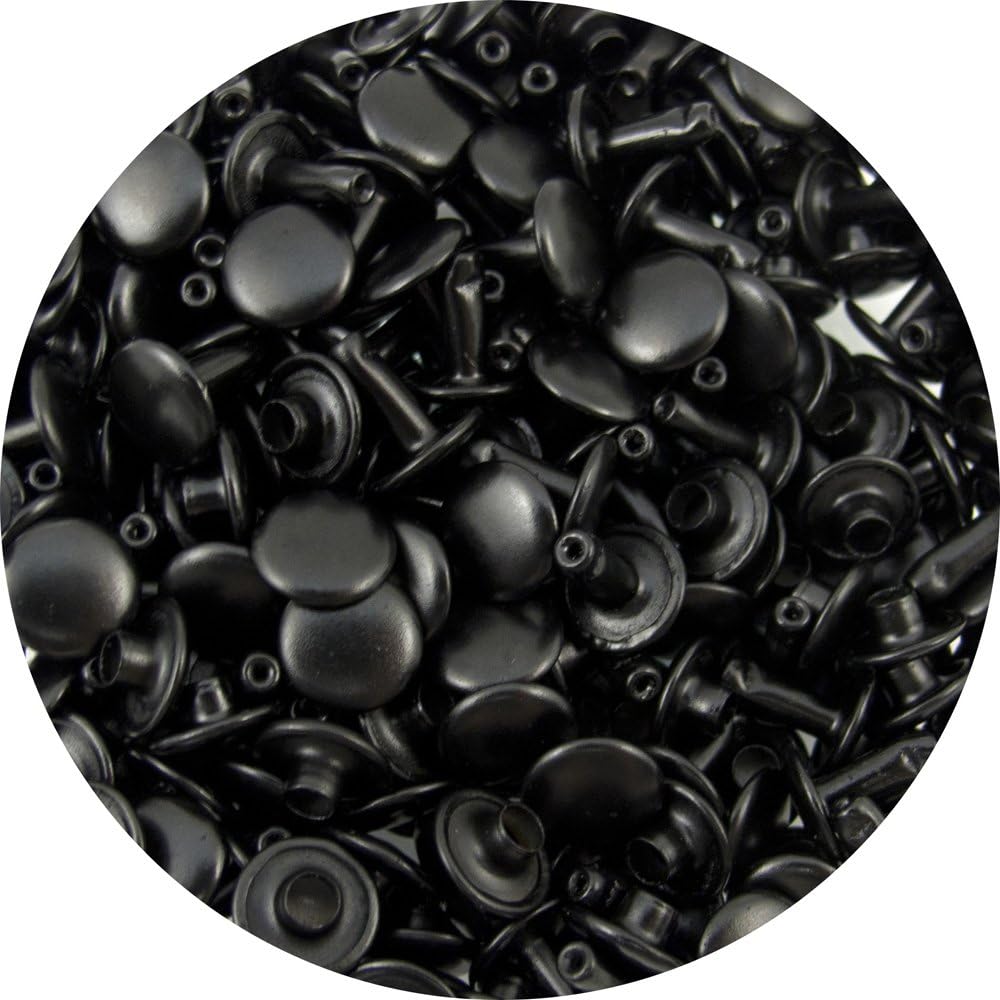 Springfield Leather Company SLC Black Plated Double Capped Rivets Medium 100 Pack