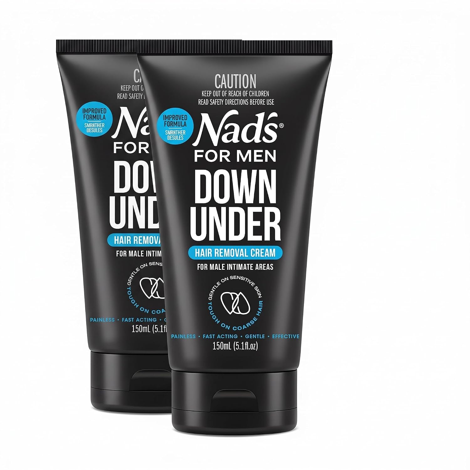 Nad's For Men Down Under Hair Removal Cream - Gentle Depilatory for Body, for Intimate areas, painless, soothing and suitable for all Skin and Hair types, Manscape 5.1 fl oz (Pack of 2)