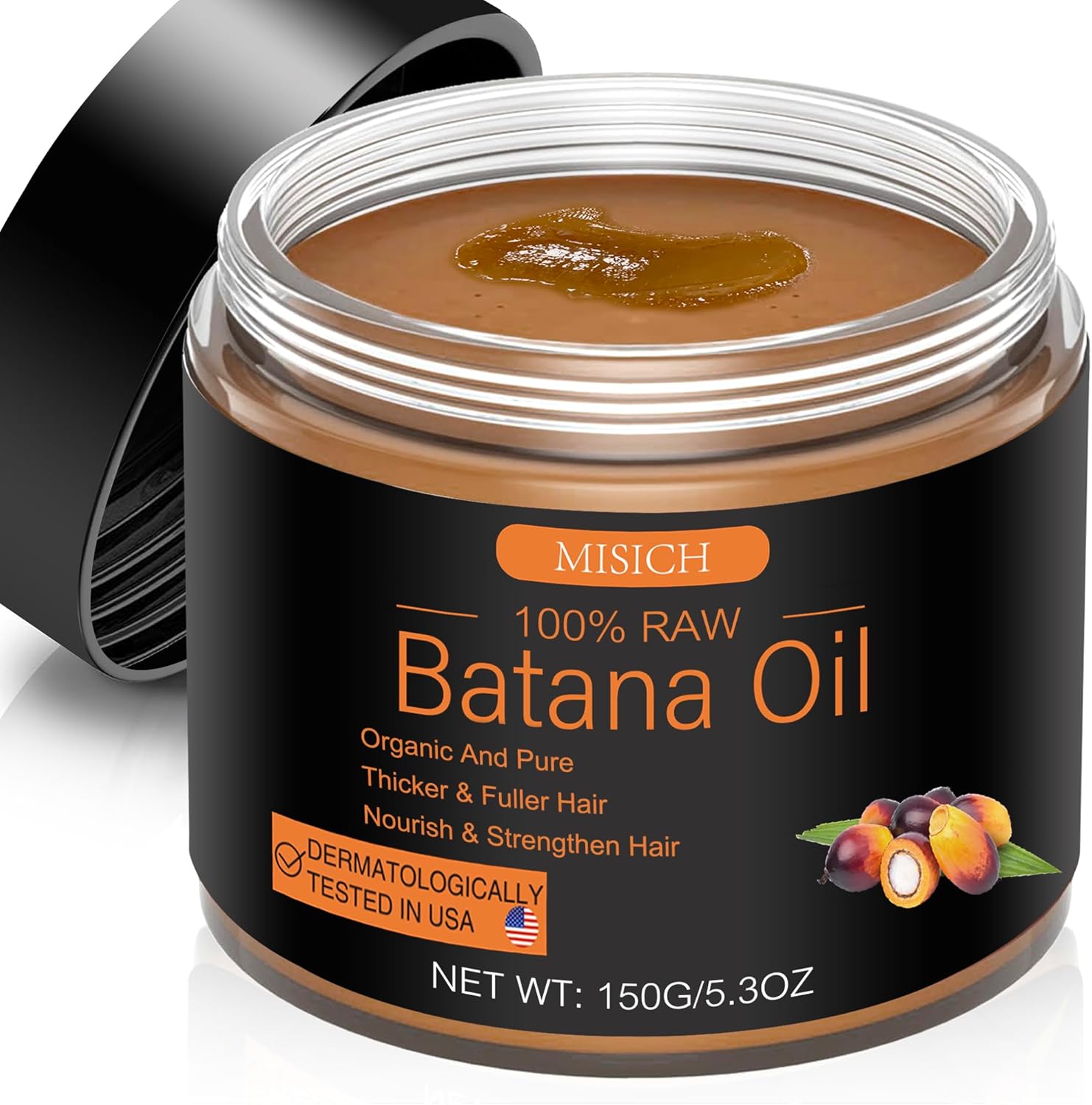 Raw Batana Oil for Hair Growth, 100% Natural Pure Botana Oil Paste, Unrefined Organic Batana Hair Growth Oil for Prevent Hair Loss, Enhances Hair Thickness for Men & Women 5.3 oz