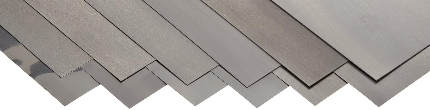 Precision Brand Carbon Steel 1008 Shim Stock Assortment, Full Hard Temper, AISI 1008/AISI 1010, ASTM A109 for Chemistry, 0.001", 0.0015", 0.002", 0.003", 0.004", 0.005", 0.006", 0.007", 0.008", 0.010", 0.012",/0.015" Thick, 6" Width, 18" Length (Pack of 12)