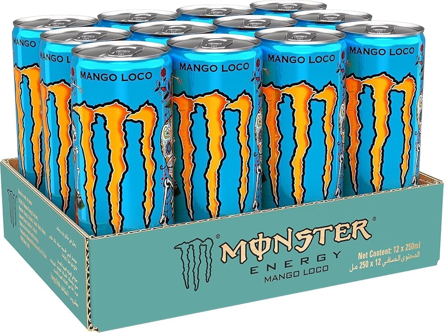 Monster Mango Loco Energy Drink, Can, 12 x 250 ml