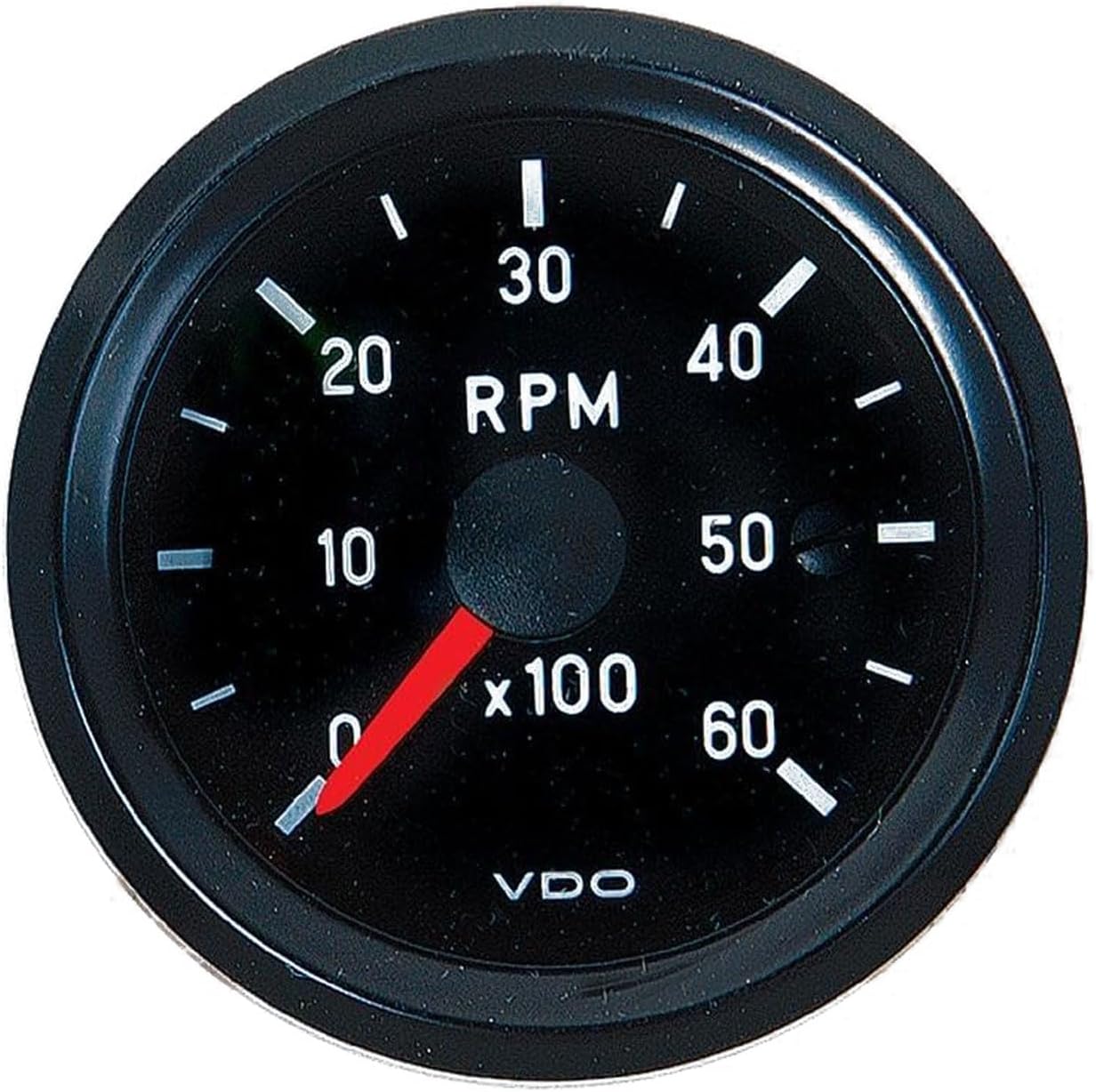 VDO 333958 Cockpit Style Tachometer Gauge 2 1/16" Diameter, 6,000 RPM, Black Dial Face