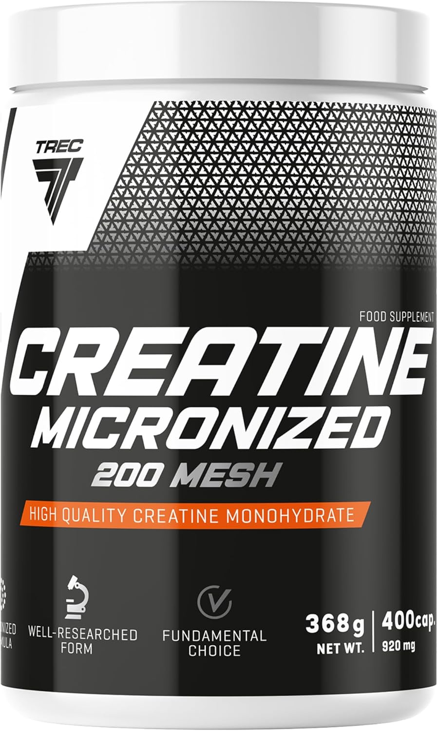 TREC Nutrition Creatine Micronized 200 Mesh - 400 Capsules | Pure Creatine Monohydrate Supplement for Muscle Strength | No Additives | Tablets, Capsules, Powder