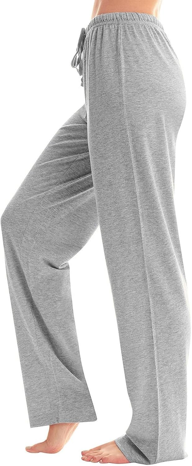 Pajamas Pants for Women 2025 Lounge Cute Plaid Pants Soft Comfy Wide Leg Trousers Sleep Bell Bottom