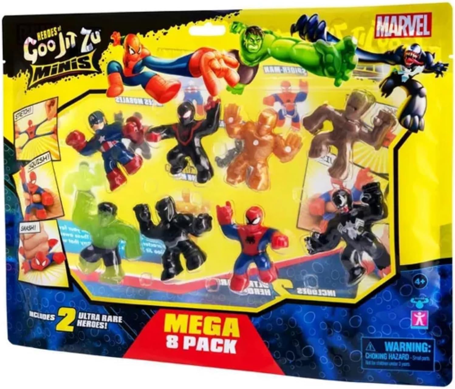 Heroes of Goo Jit Zu GOO JIT ZU Marvel Minis S4 8 Pack,Black