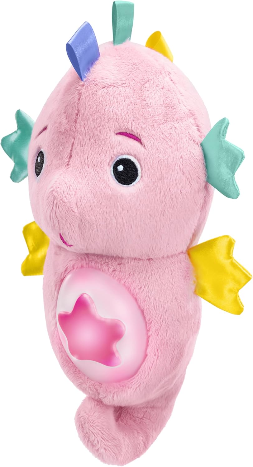 Baby Einstein Sea Dreams Seahorse Plush Soother Toy, with Music and Lights, Ages 0 Months and Up, Pink