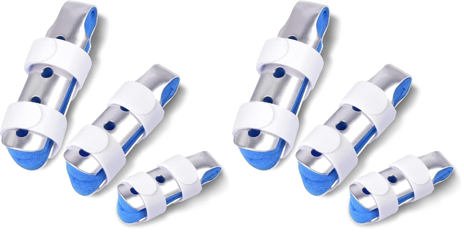 Sopito Finger Splint, 3PCS Finger Support Brace Finger Stabilizer for Broken Fingers Straightening Arthritis Knuckle Immobilization,Blue (Pack of 2)