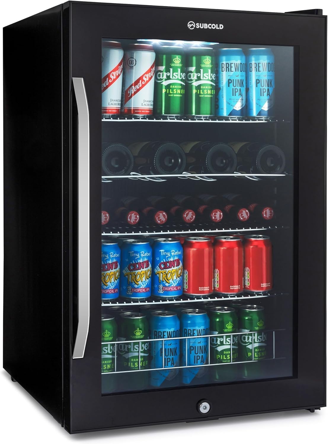 Subcold Ace130 LED Beer Fridge | 133 Cans + 7 Bottles | 3-18°C | Glass Door
