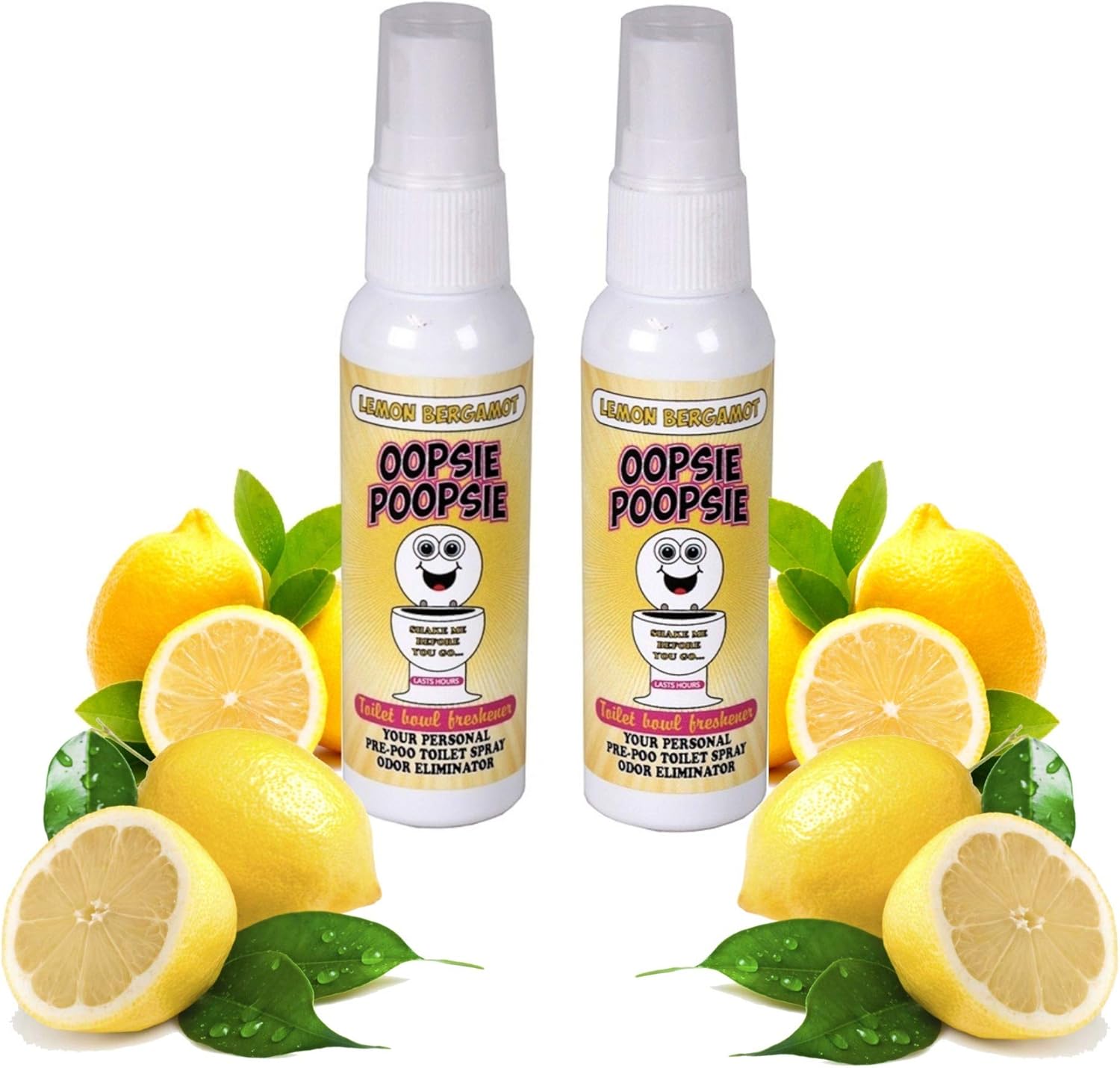 Oopsie Poopsie Pre GO toilet spray, discreet & portable original odor deodorizer scents. Perfect for purses, pockets and backpacks. Pre-poo spray to use on the go 2 Oz bottle Lemon Bergamont 2 pack