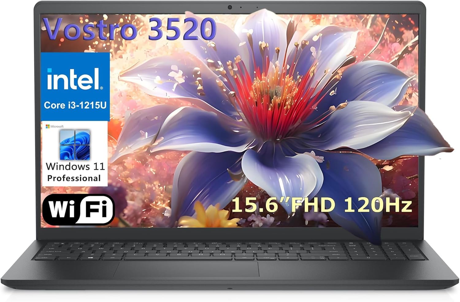 Dell 15.6" Laptop Computer for Home and Student, Intel 6-Core Processor (Beat i5-1135G7), 16GB DDR4 RAM, 512GB PCIe SSD, Business 3520 120Hz FHD, WiFi, Bluetooth, RJ45, HDMI, Windows 11 Pro