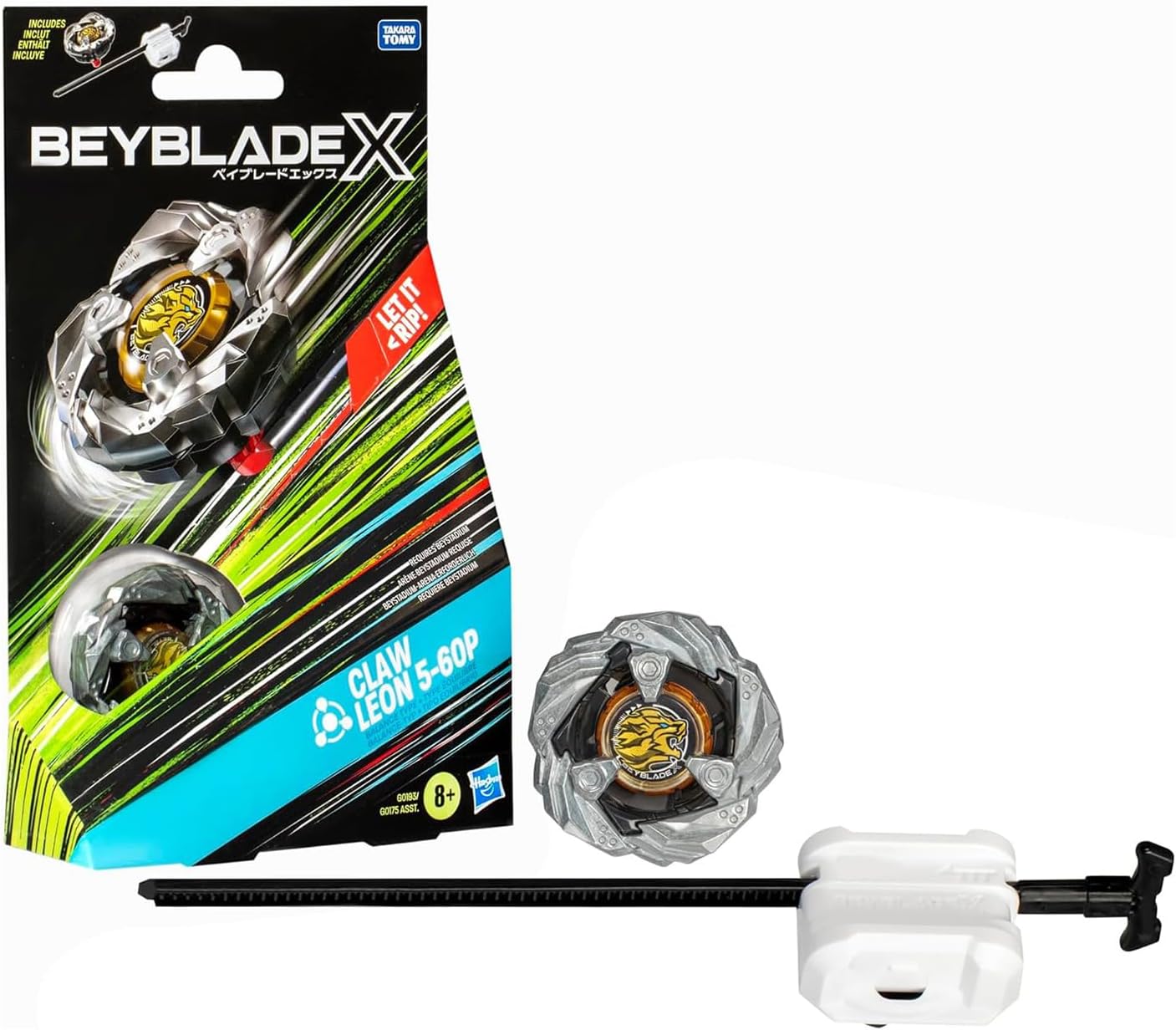 Beyblade X Claw Leon 5-60P Starter Pack Top and Launcher, Right-Spin Balance Type Top and Launcher, Customisable Battle Toy for Kids Ages 8 and up, Party Gift Idea for Boys and Girls