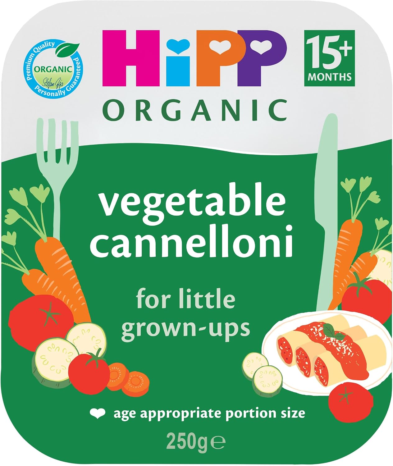HiPP Organic Vegetable Cannelloni Toddler Tray Meal 15+ Months 250g (Pack of 6)