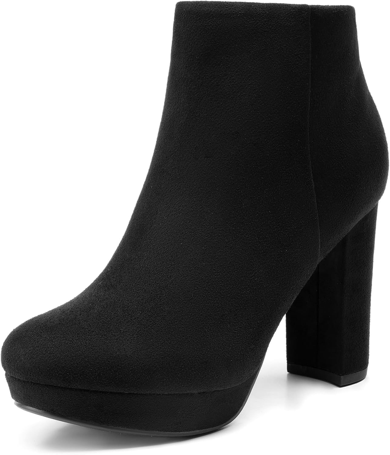 DREAM PAIRS Women's Stomp Black High Heel Ankle Bootie