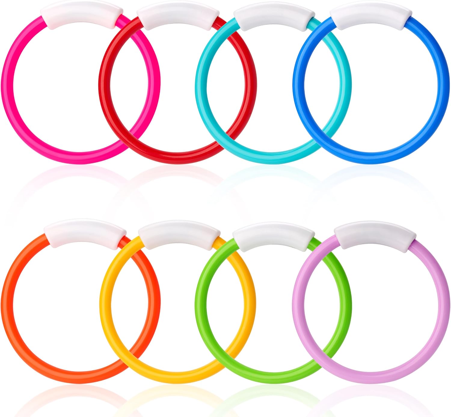 JOYIN Dive Rings - 8 Pcs Colorful Swimming Rings for Kids - Pool Diving Training Toys