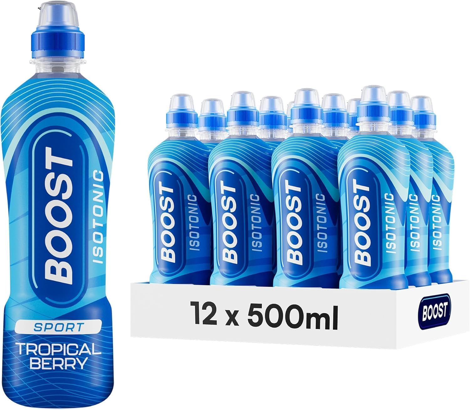 Boost Sports Drinks, Tropical Berry Flavour, 500ml, Pack of 12